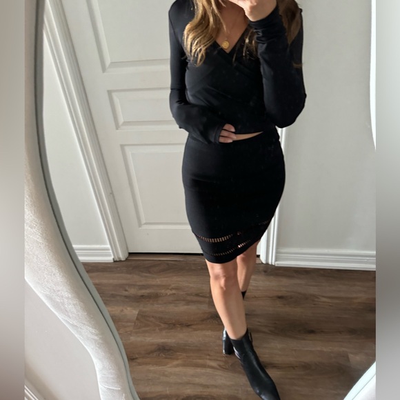 Alexander Wang: Black Stretch Knit Straight Skirt - Picture 6 of 8